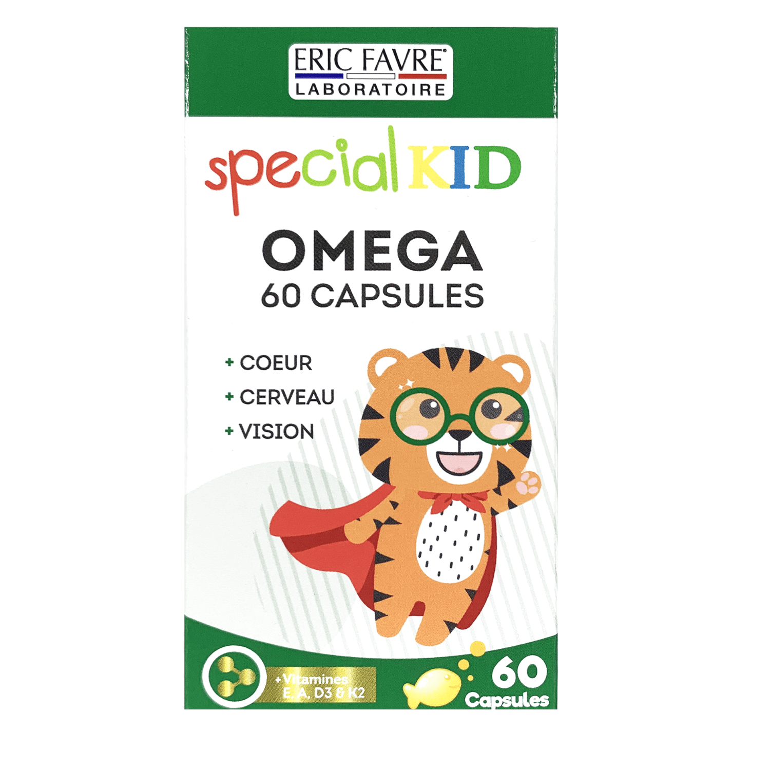  Special Kid Omega Capsules - Hỗ trợ tăng cường thị lực, tốt cho não bộ và tim mạch  [Hộp 60 viên – Nhập khẩu Pháp] 