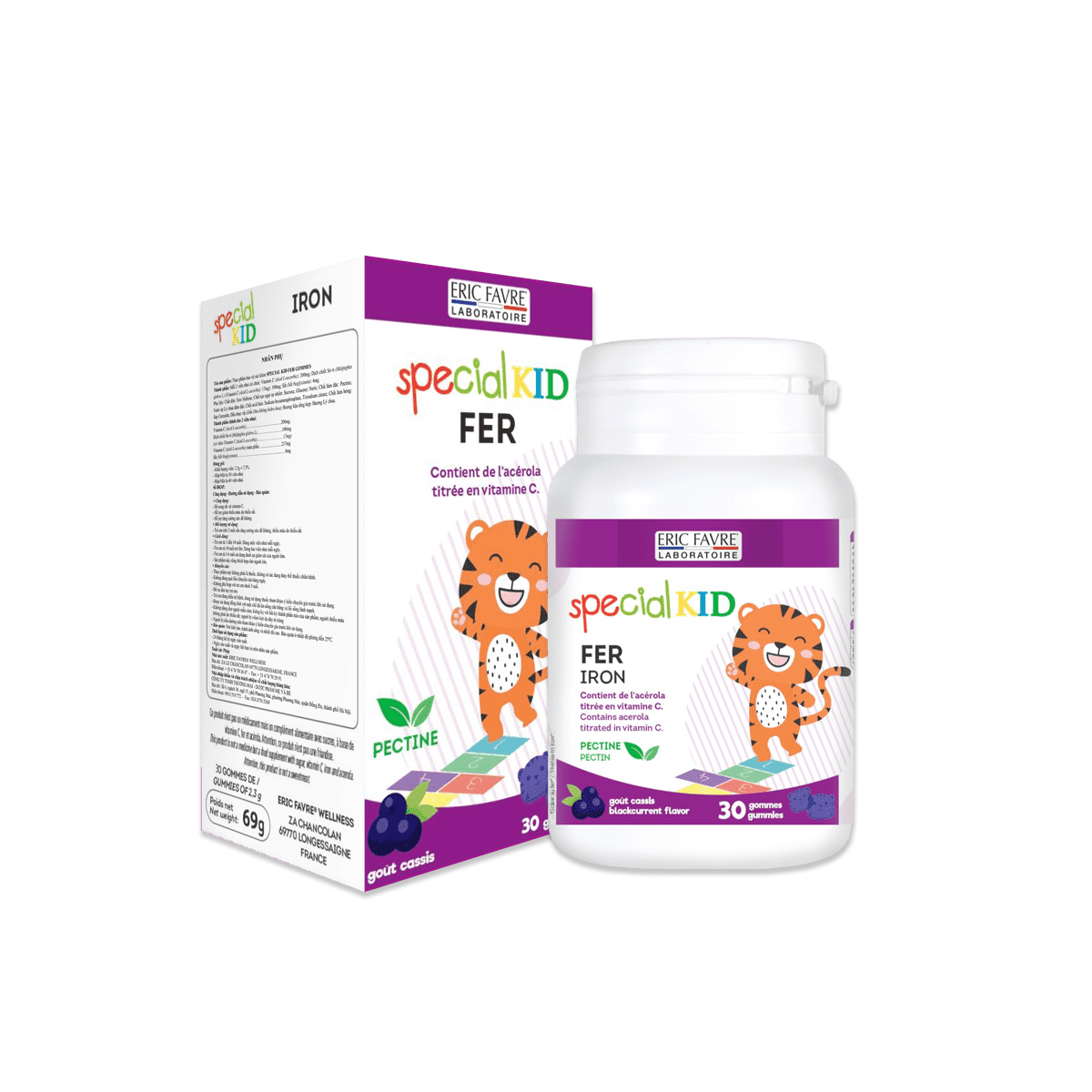  TPBVSK Special Kid Fer Gommes  - Bổ sung sắt và vitamin C, hỗ trợ giảm thiếu máu do thiếu sắt, hỗ trợ tăng cường đề kháng [Nhập khẩu Pháp] 