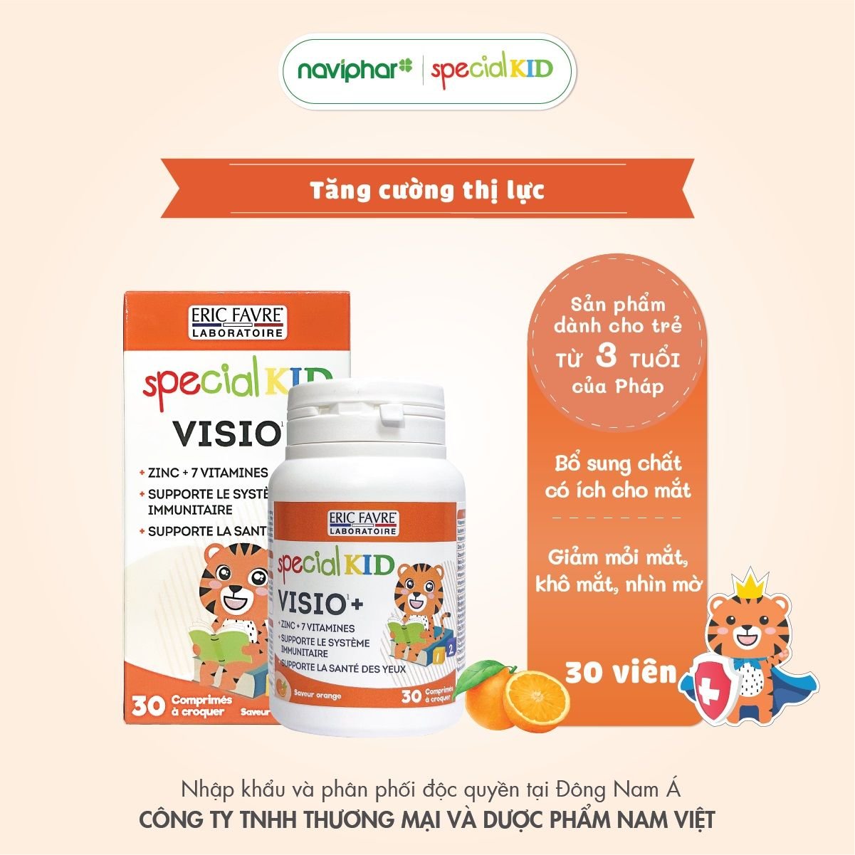  TPBVSK Special Kid Visio+ Hỗ trợ đôi mắt khỏe mạnh [Hộp 30 viên - Nhập khẩu Pháp] 