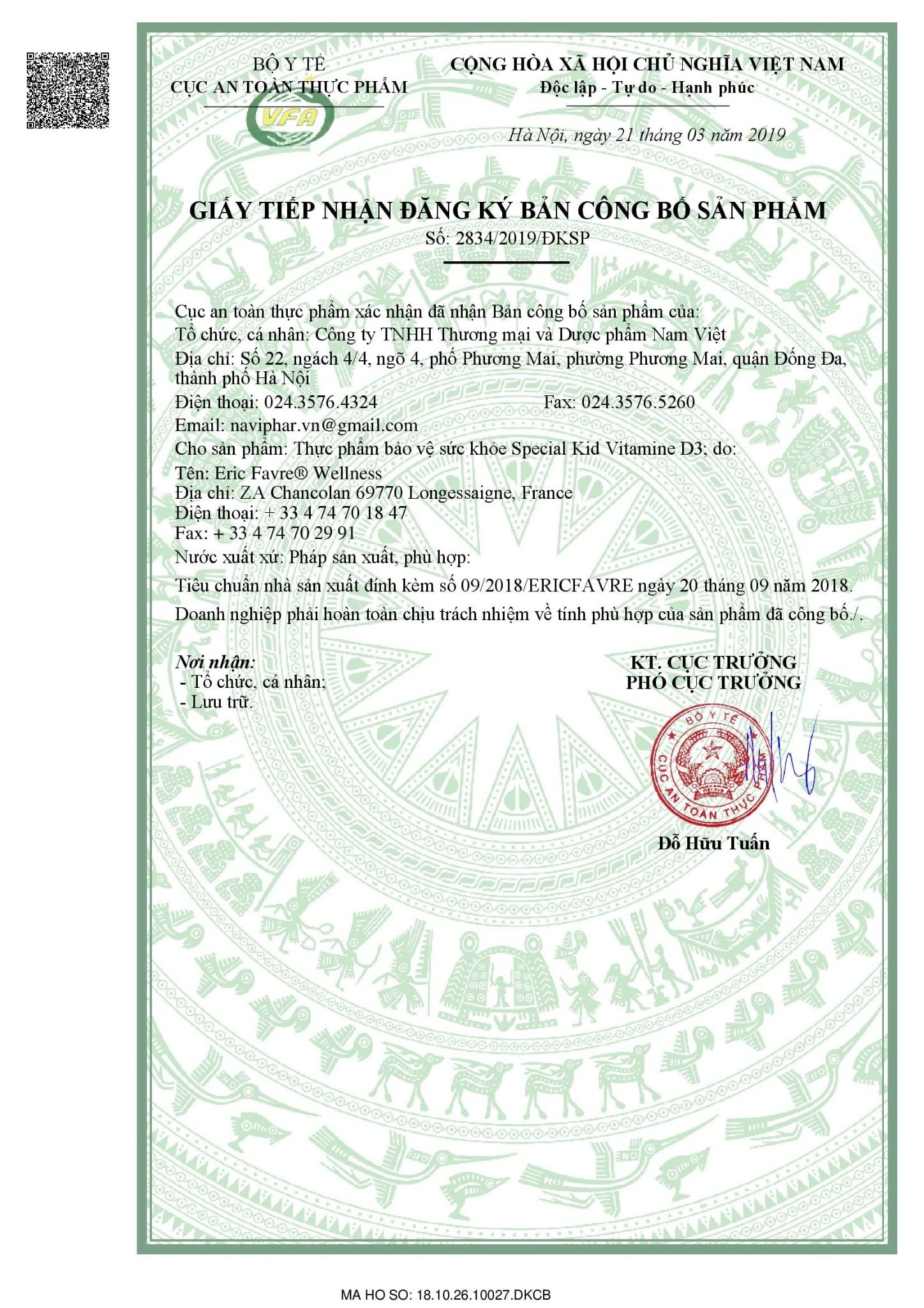  TPBVSK Special Kid Vitamine D3 - Xương răng chắc khỏe - Cơ thể cứng cáp [Nhập khẩu Pháp] 