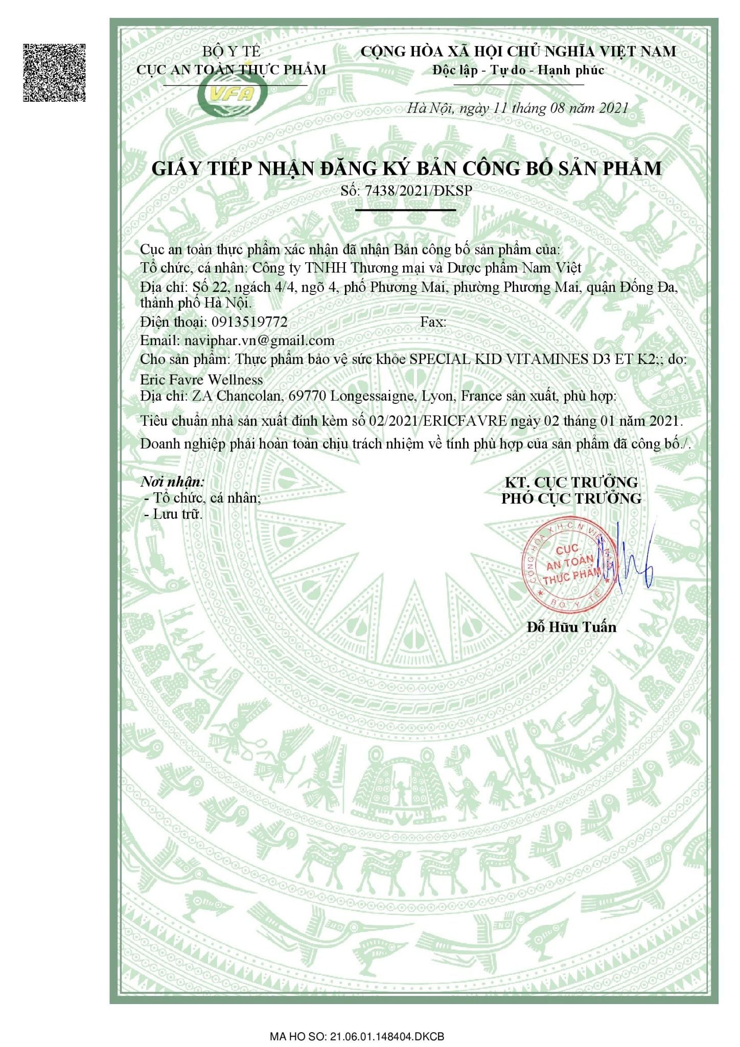  TPBVSK Special Kid Vitamines D3 et K2 - Hỗ trợ hấp thu Canxi - Giúp bé cao lớn [Nhập khẩu Pháp] 