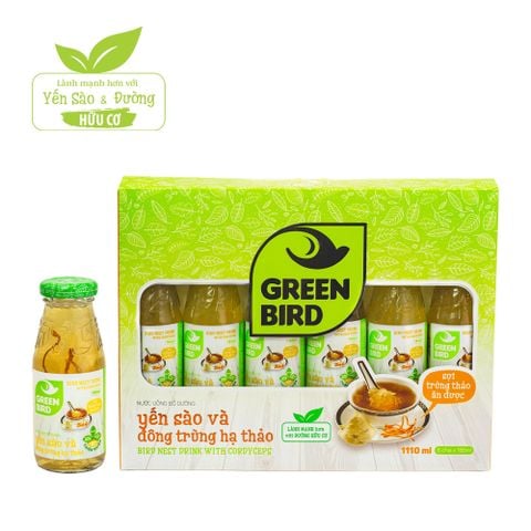  Hộp quà Green Bird - Nước Uống Bổ Dưỡng Yến Sào và Đông Trùng Hạ Thảo - (6 chai*185ml) 