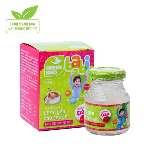  Dietary Supplement Bird’s nest soup for kids with Strawberry flavor Green Bird Babi - Jar 72gr 