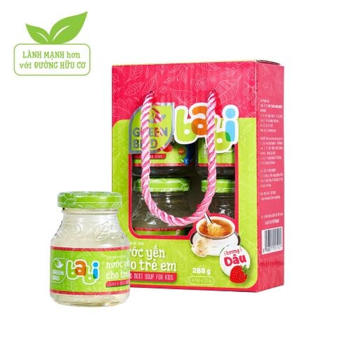  Dietary Supplement Bird’s nest soup for kids with Strawberry flavor Green Bird Babi - Pack 4 jars x 72gr 