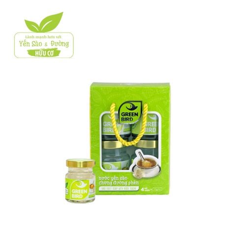  Lốc Green Bird - Nước Yến Sào Chưng Đường Phèn - (4hũ*72gr) 