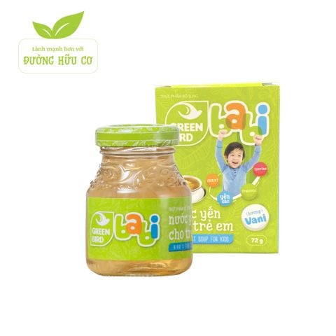  Dietary Supplement Bird’s nest soup for kids with Vanilla flavor Green Bird Babi - Jar 72gr 