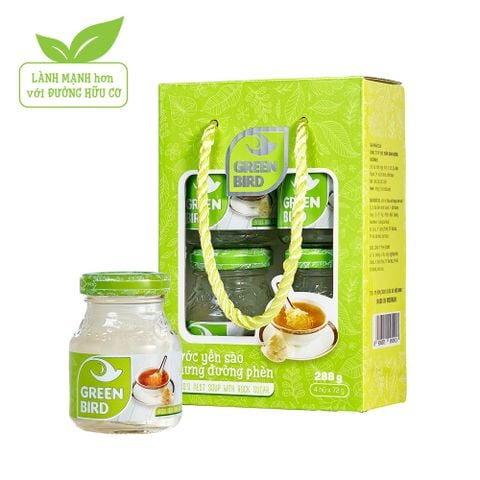  Bird's Nest Soup With Rock Sugar Green Bird - Pack 4 jars x 72gr 