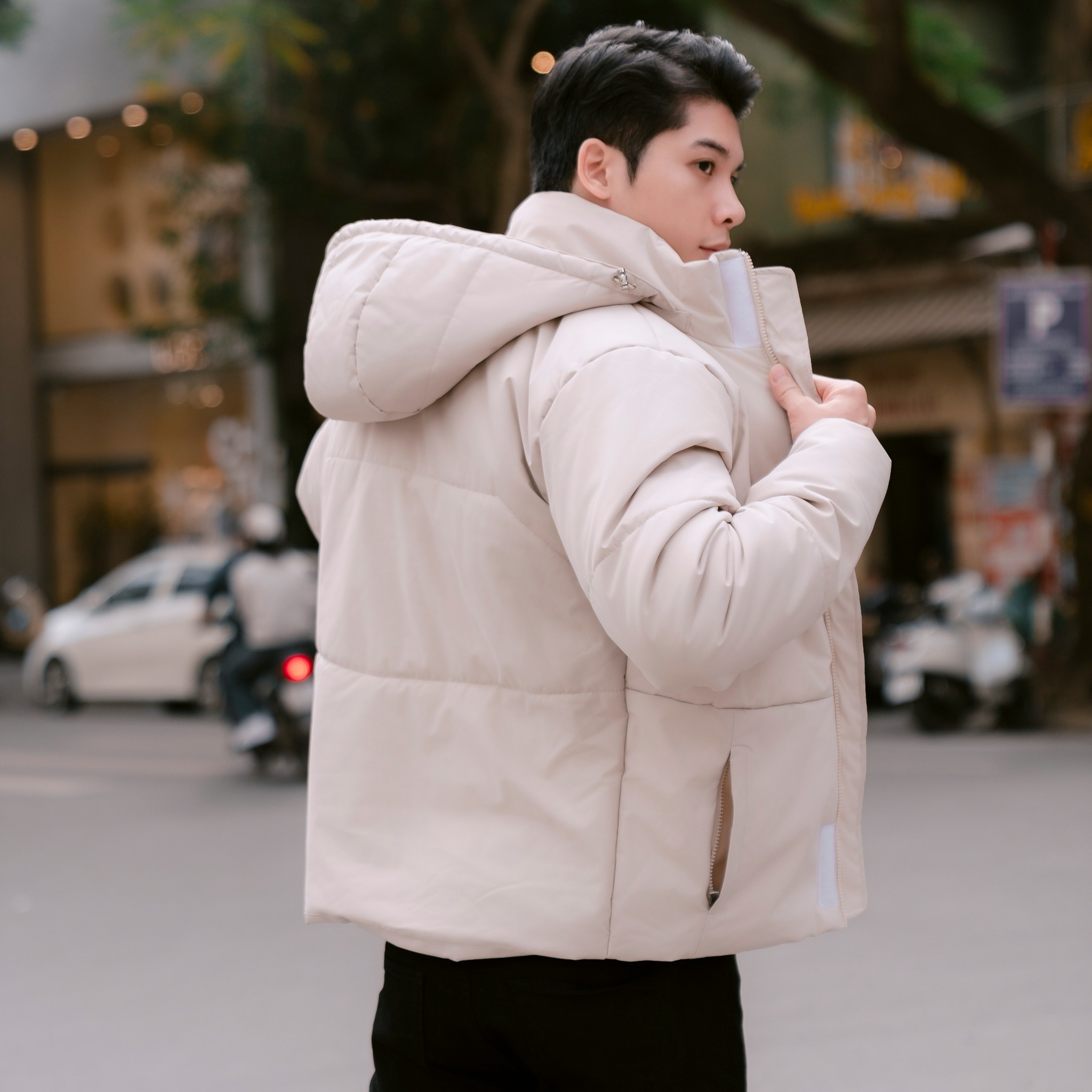 Áo Phao Chần Bông 3 Lớp Siwood Denim Puffer Jacket 1697