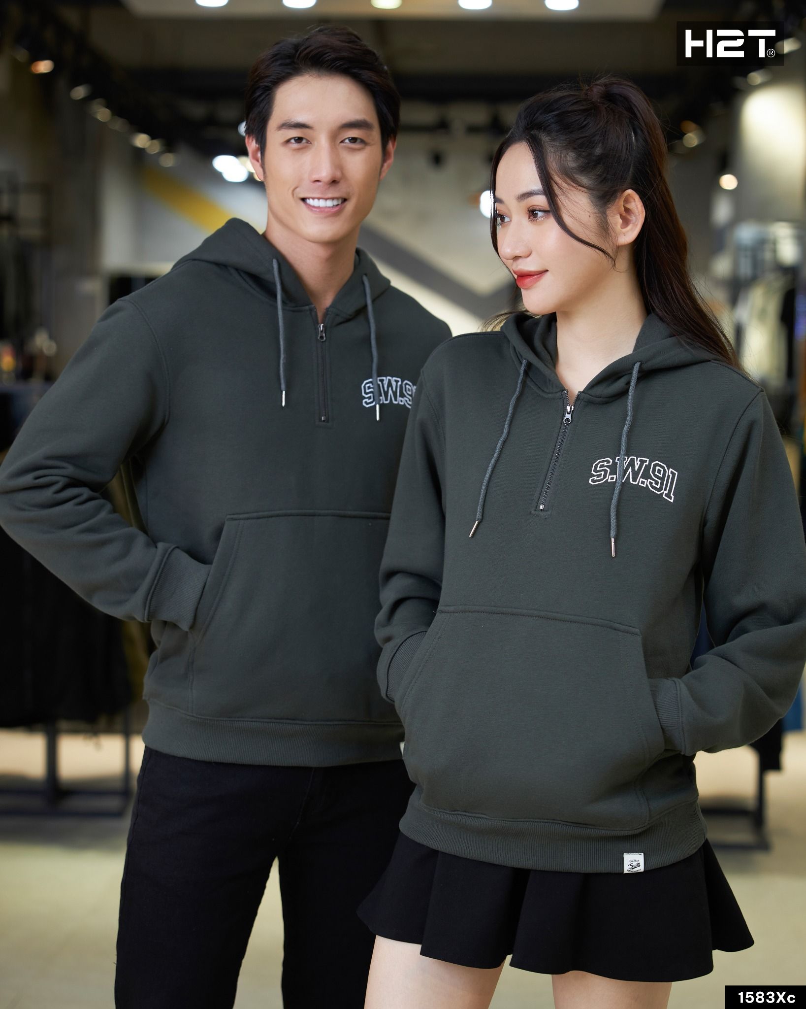  Áo Hoodie Nỉ Bông Cổ Zip SW91 1583 