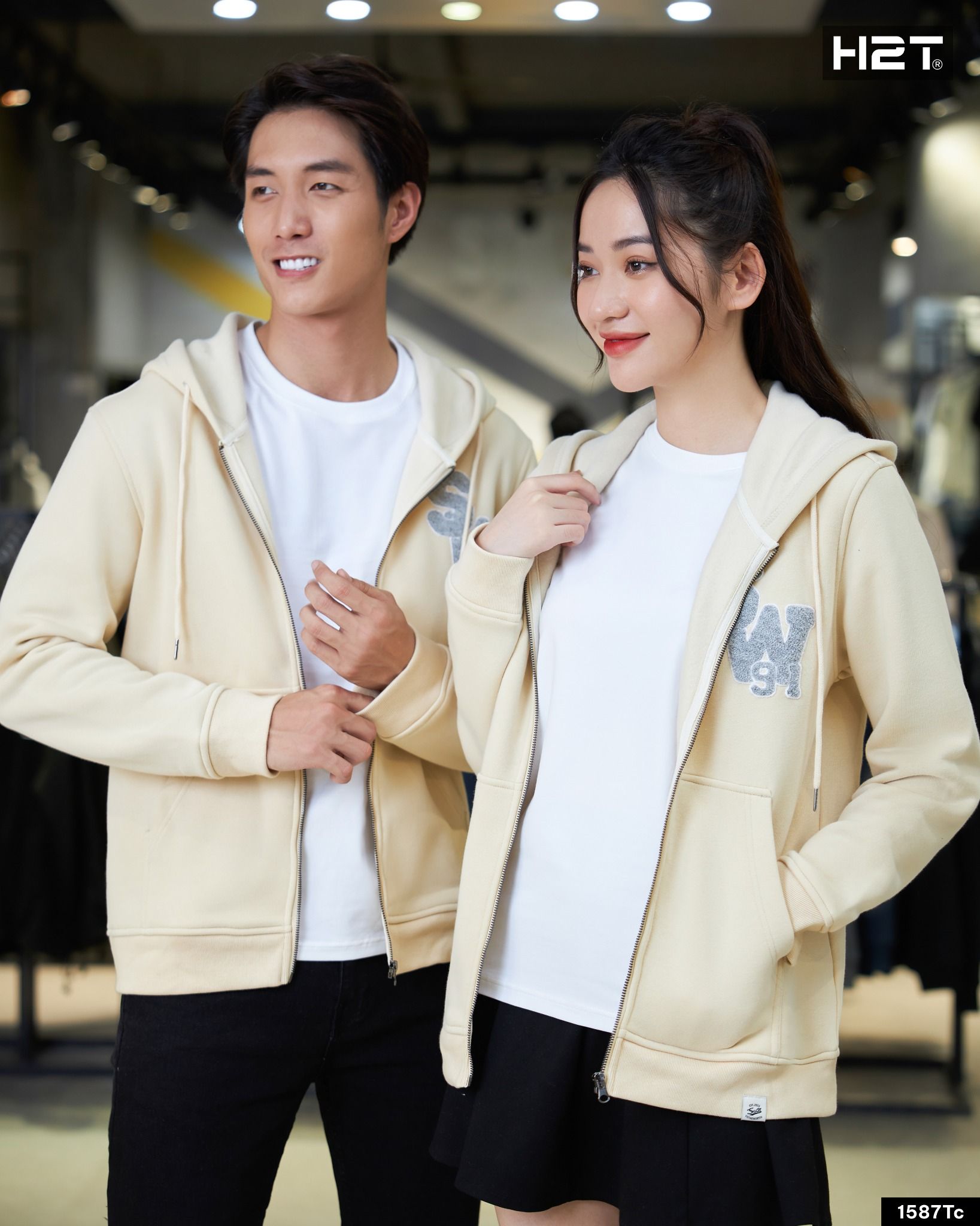  Áo Hoodie Zip Nỉ Bông Logo Thêu Xù SW91 1587 