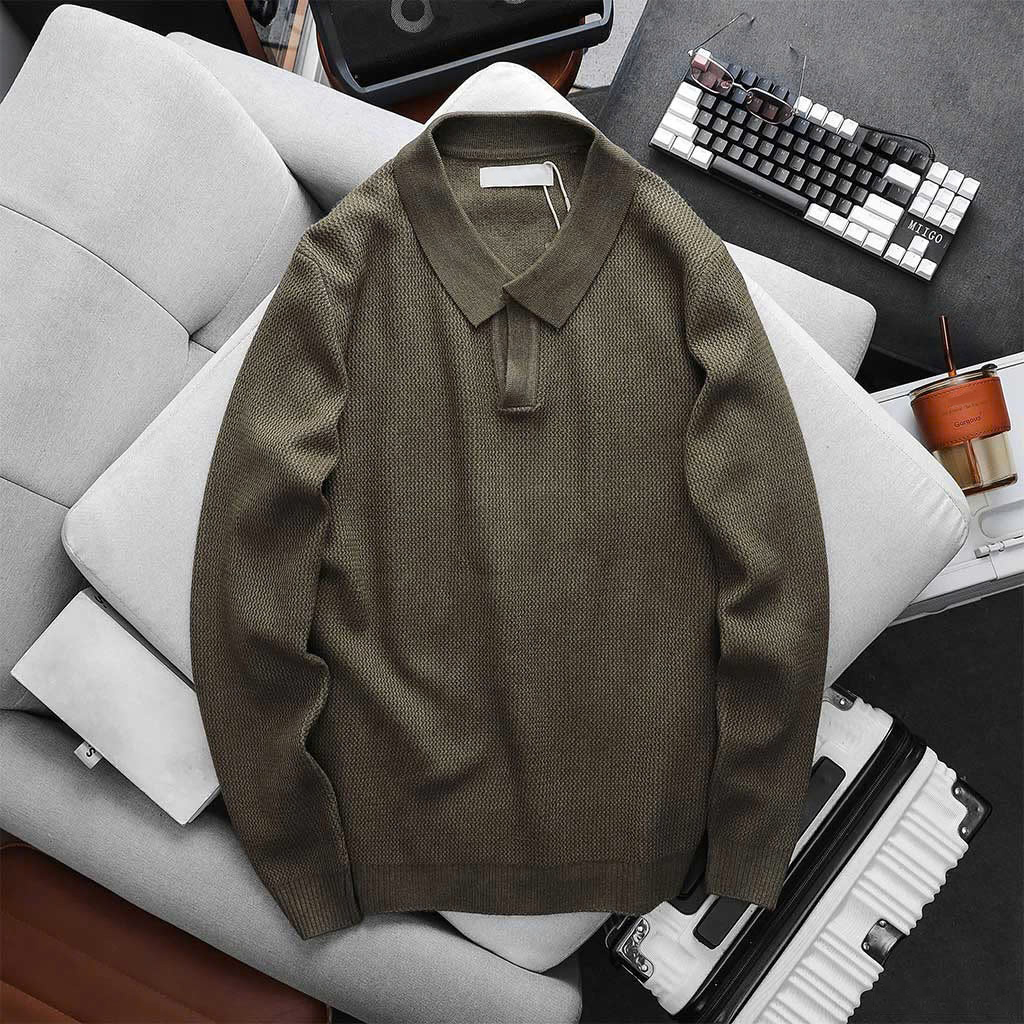 Áo Len Polo Cổ V Long-Sleeve Sweater 1804