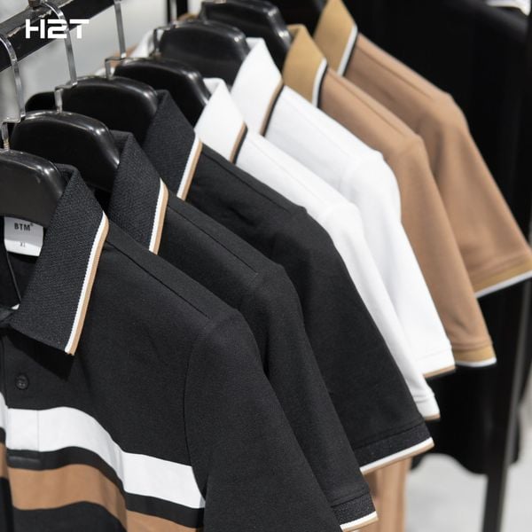  Áo Polo Striped Leather Chest 1641 