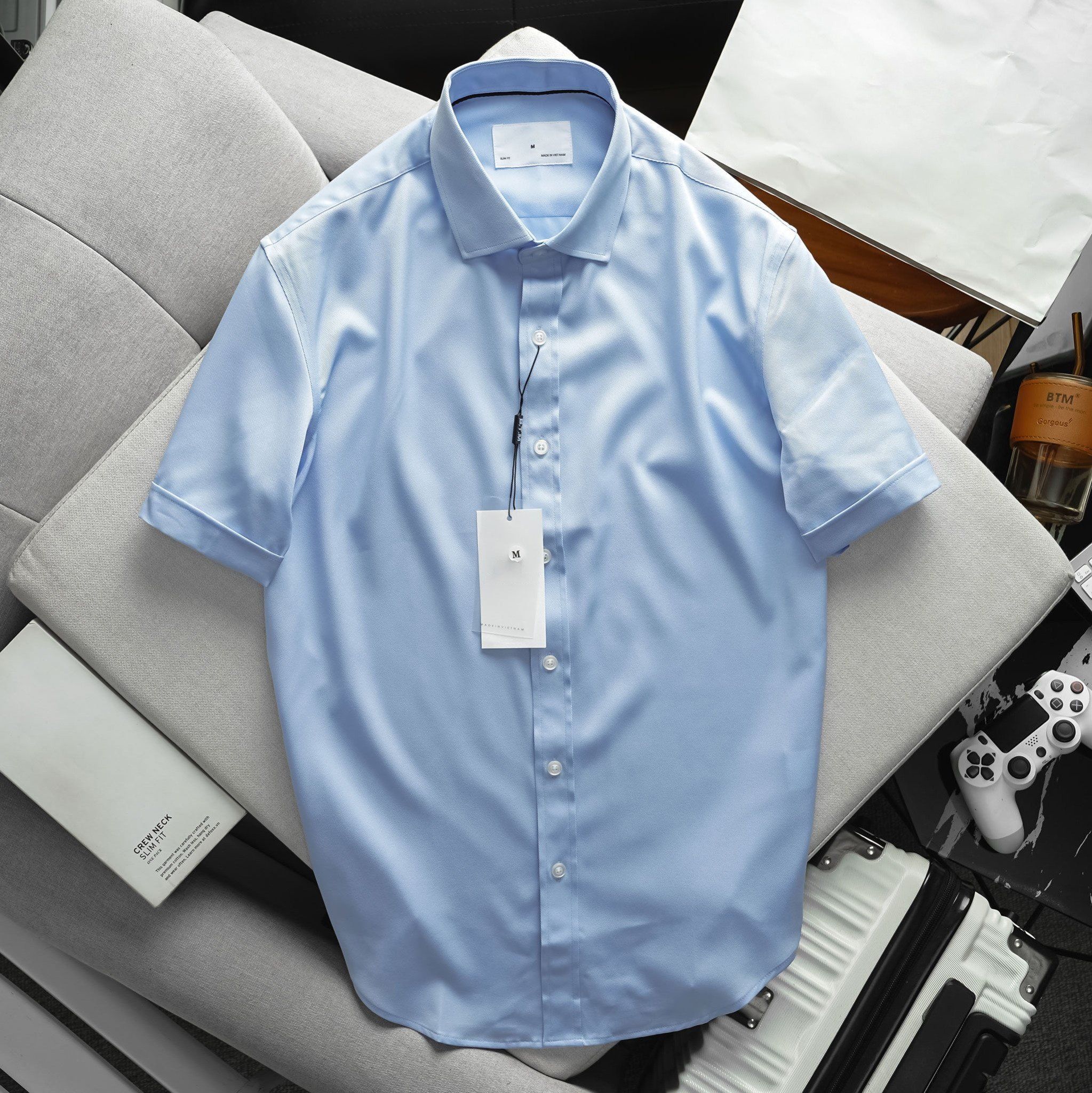  Áo Sơ Mi Cộc Tay Cotton Chống Nhăn Premium Shirts 1711 