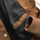  Áo Bomber Suede Jacket Cổ Trụ Khuy Cài 1672 