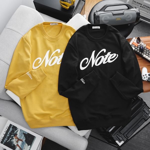  ÁO Nỉ Da Cá Text Printed Note 1610 