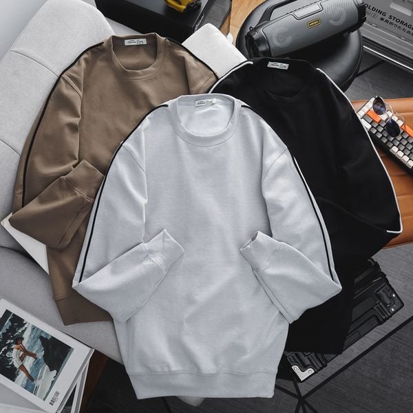  Áo Thun Nỉ Silky Phối Viền Tay 1596 