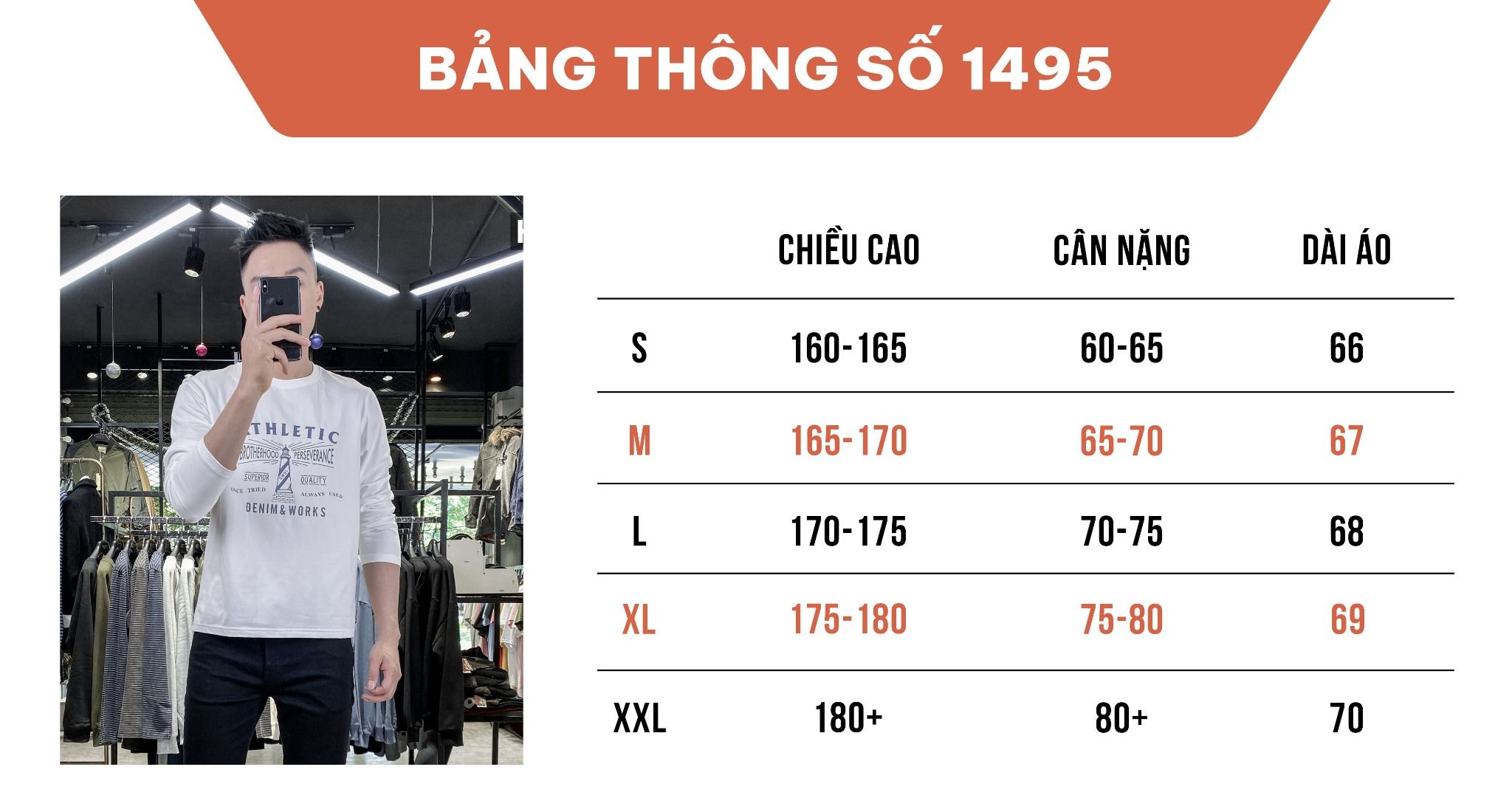  Áo Thun Dài Tay Denim & Works 1495 