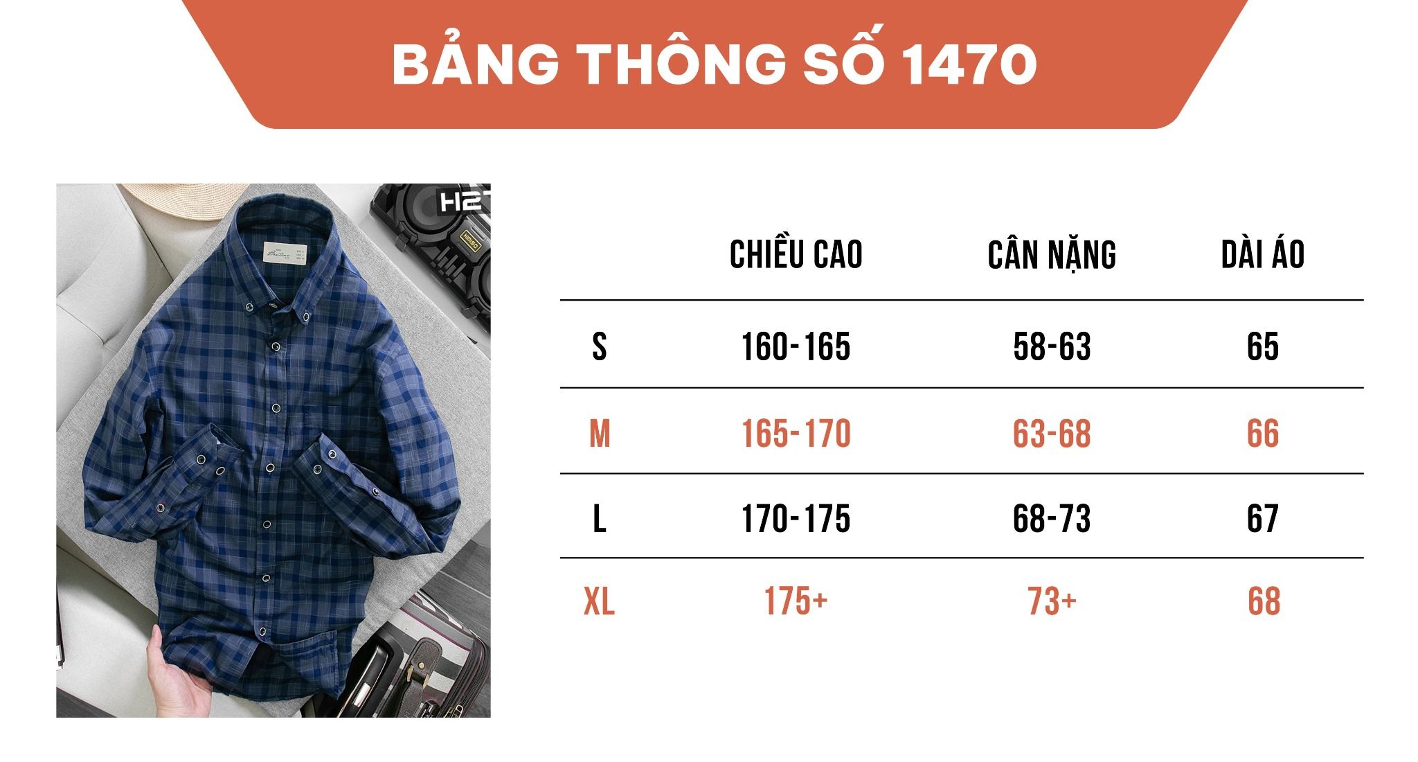  Áo Sơ Mi T1470XcS 