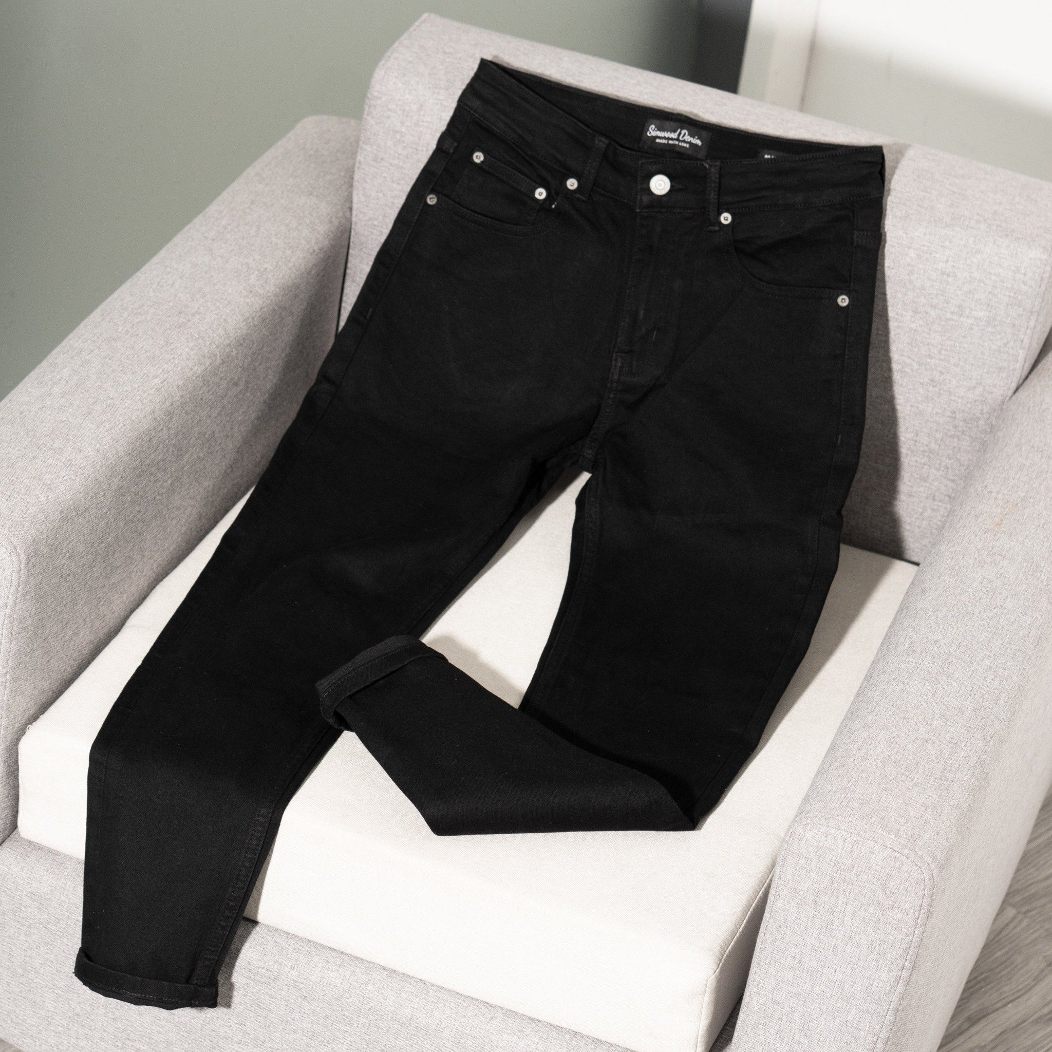 Quần Jeans Simwood Denim Black Slimfit 1683