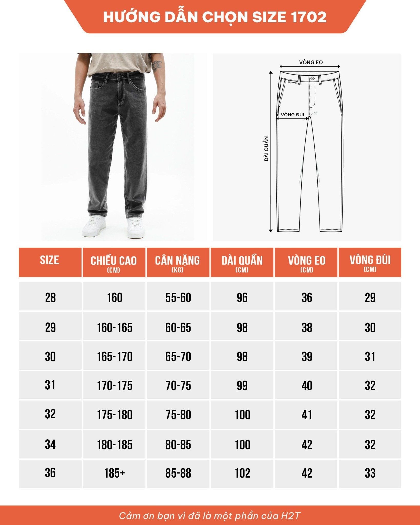  Quần Jeans Ống Suông Relax Fit 1702 