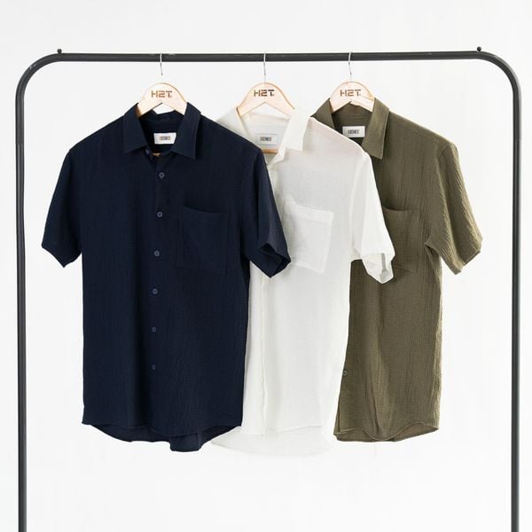  Áo Sơ Mi Ngắn Tay Wrinkled Cotton Shirts 1725 