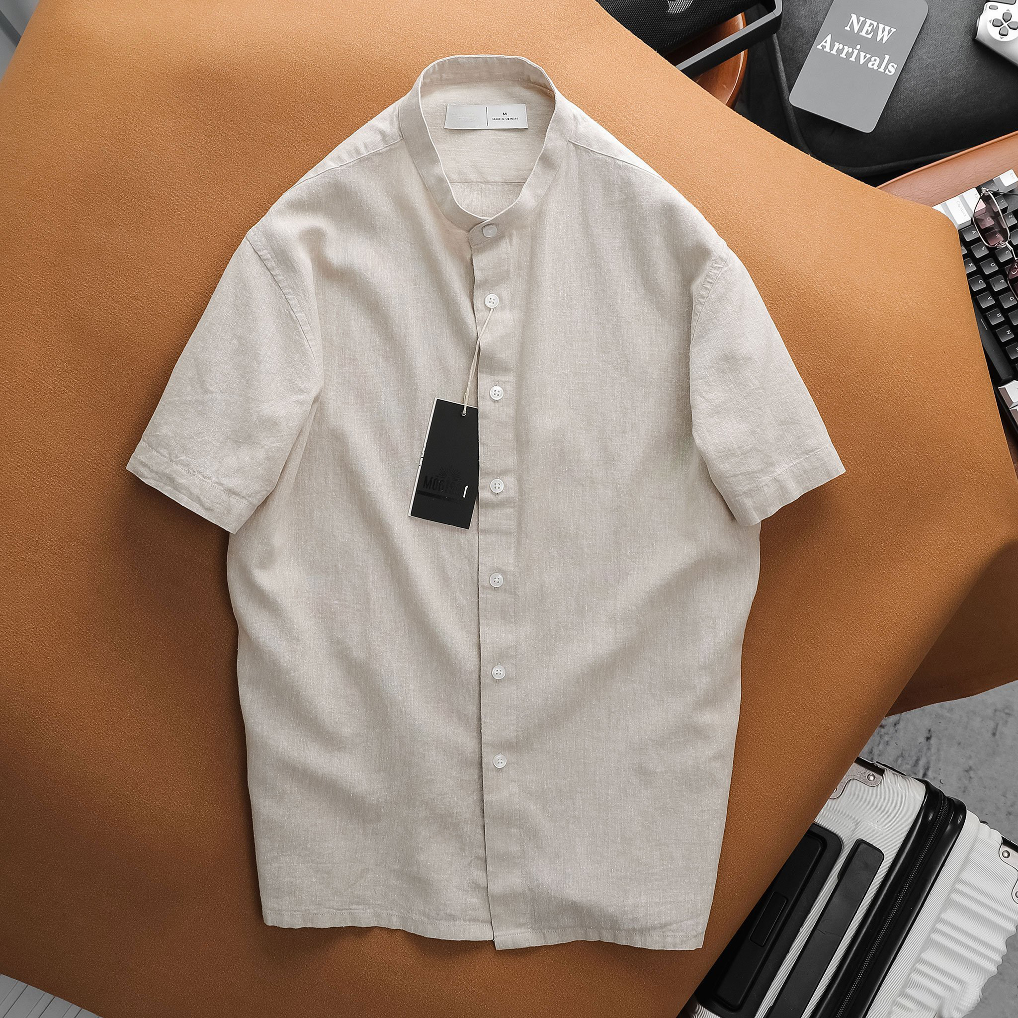 Áo Sơ Mi Đũi Cổ Trụ Collar Linen Shirts 1729