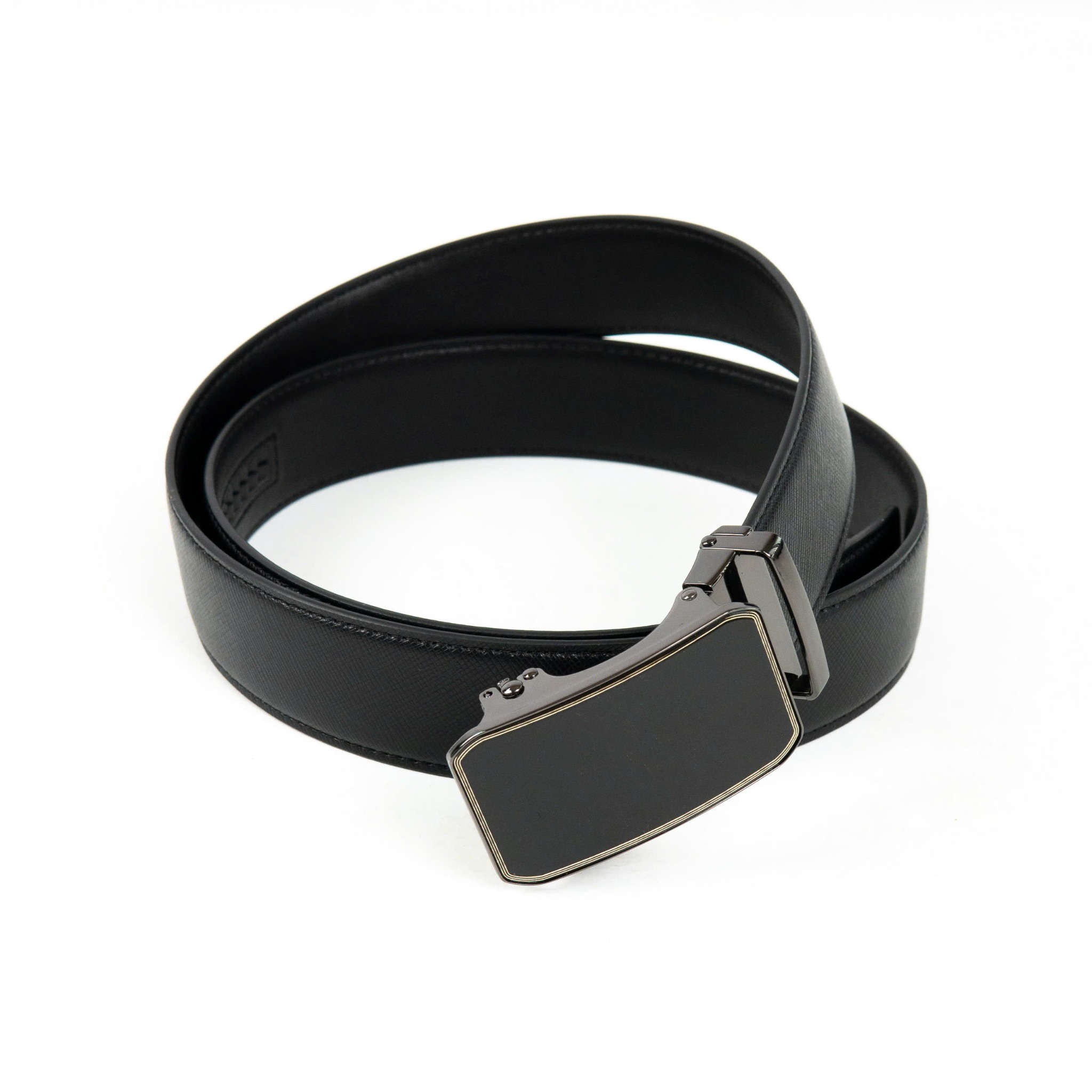 Thắt Lưng Da Mặt Kính Phối Viền Chống Xước Khóa Trượt 1783