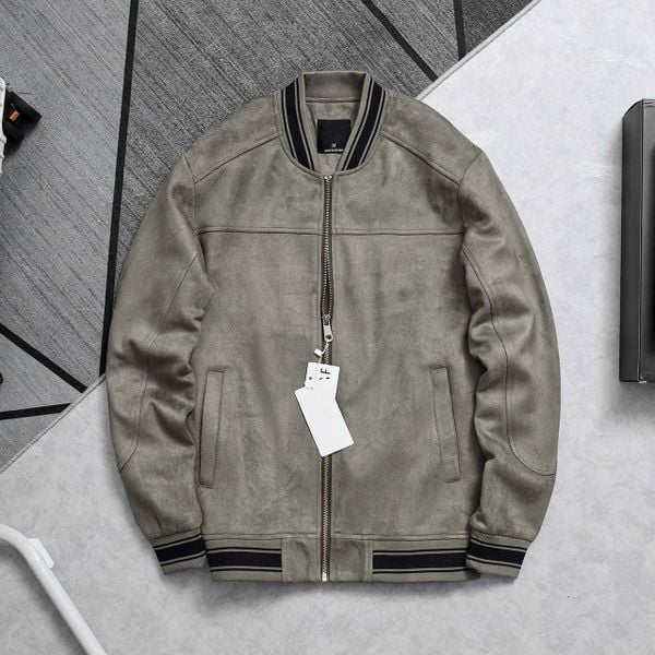  Áo Bomber Da Lộn Phối Viền Suede Jacket 1789 