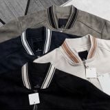  Áo Bomber Da Lộn Phối Viền Suede Jacket 1789 