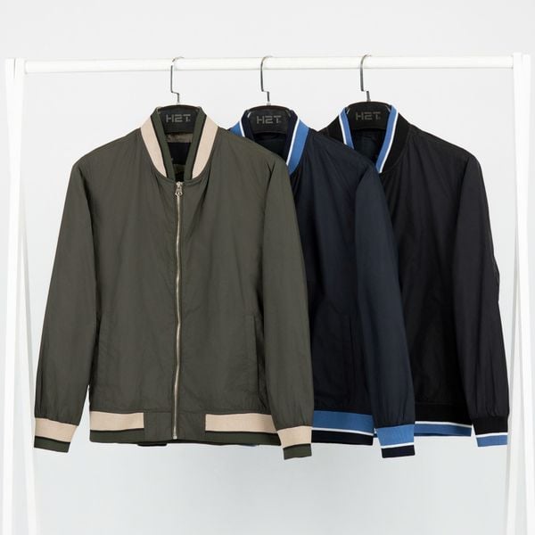  Áo Khoác Gió Bomber Hai Lớp Chống Nước Phối Viền BAK014 