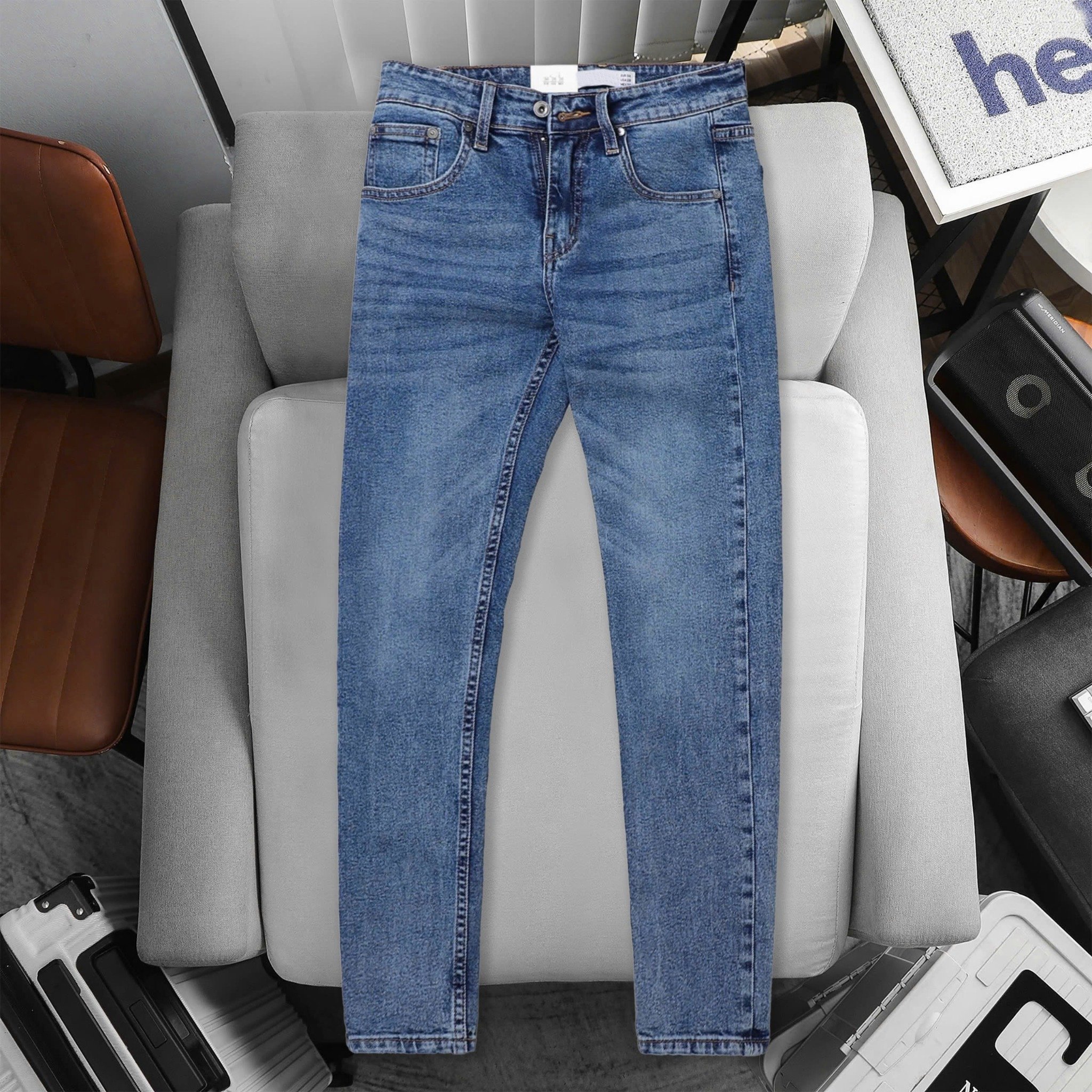 Quần Jeans Slim Fit Middle Blue Wash 1792
