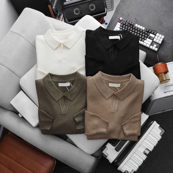  Áo Len Polo Cổ V Long-Sleeve Sweater 1804 