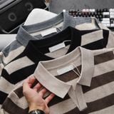  Áo Len Polo Sọc Ngang Stripe Sweater 1805 