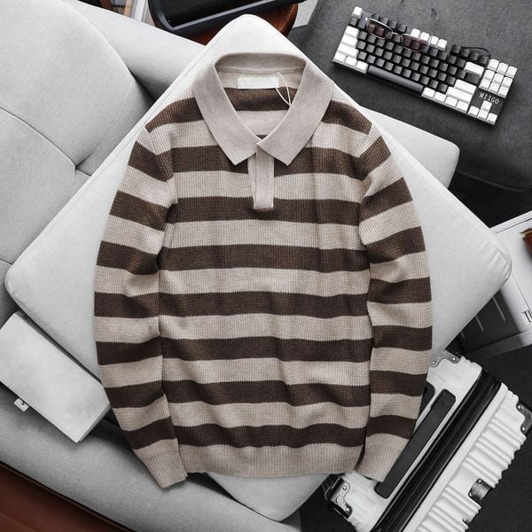  Áo Len Polo Sọc Ngang Stripe Sweater 1805 