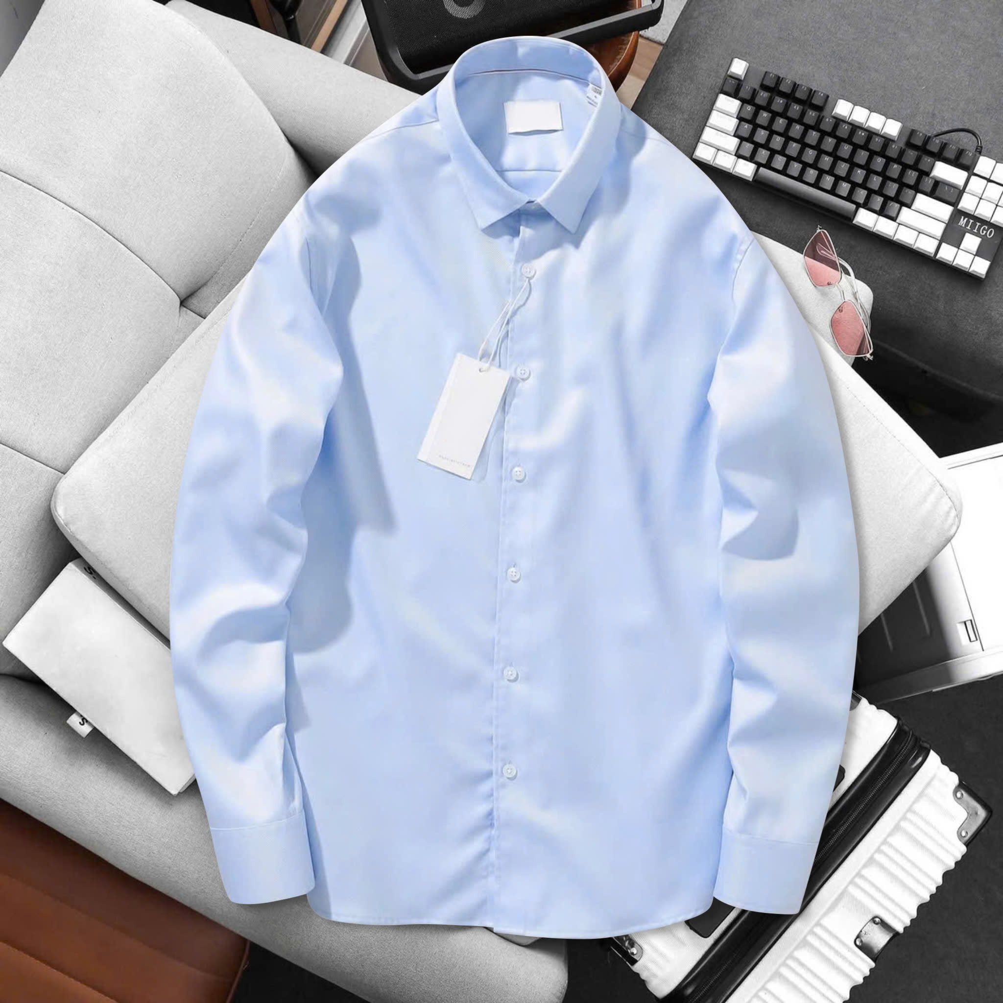 Áo Sơ Mi Cotton Gân Chéo Anti-Wrinkle Shirt 1807