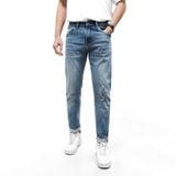  Quần Jeans Mid Blue Slimfit Wash Ripped 1814 