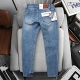  Quần Jeans Mid Blue Slimfit Wash Ripped 1814 