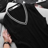  Áo Gile Len Cổ V Phối Viền 1831 