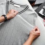  Áo Gile Len Cổ V Phối Viền 1831 