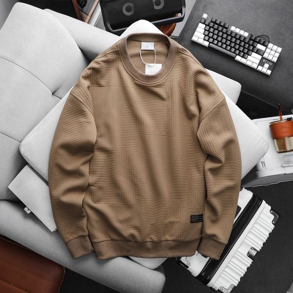  Áo Nỉ Xốp Vân Nổi Regular Sweatshirts 1828 
