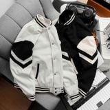  Áo Khoác Dạ Chéo Phối Da Lộn 1835 