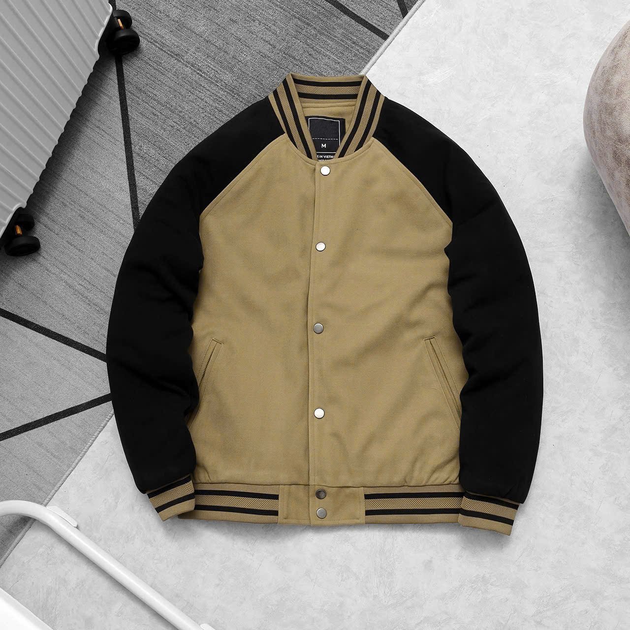 Áo Khoác Bomber Trần Bông 3 Lớp Tay Raglan 1839
