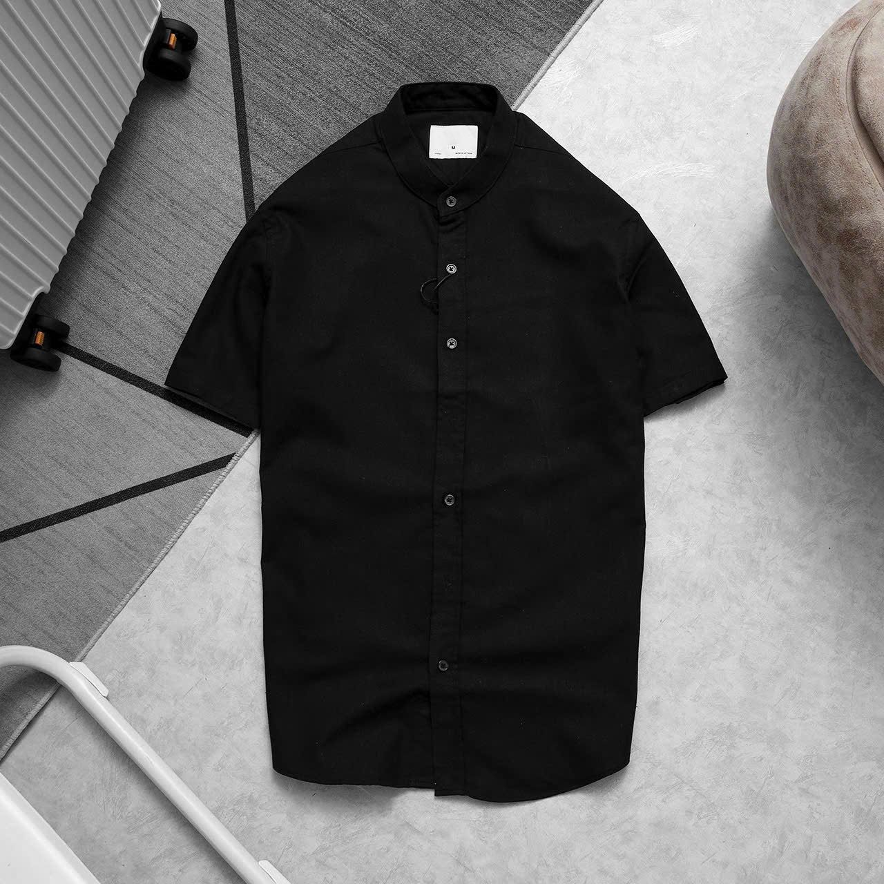  Áo Sơ Mi Linen Ngắn Tay Cổ Trụ 1851 