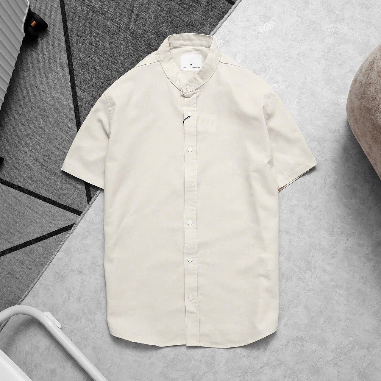  Áo Sơ Mi Linen Ngắn Tay Cổ Trụ 1851 