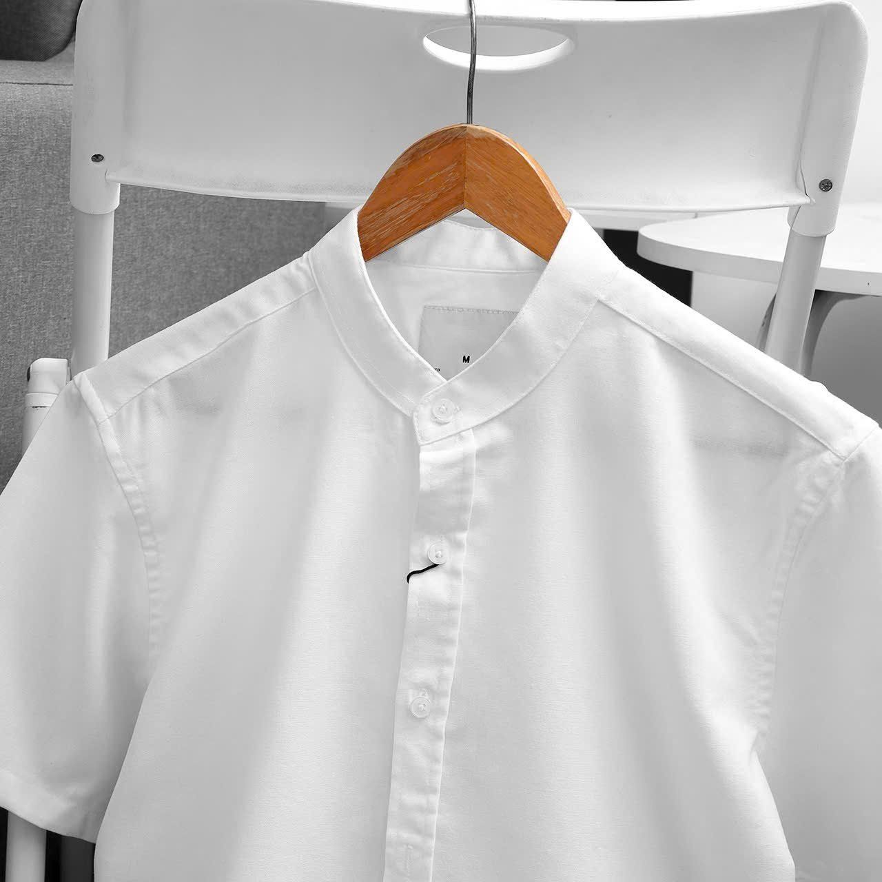  Áo Sơ Mi Linen Ngắn Tay Cổ Trụ 1851 