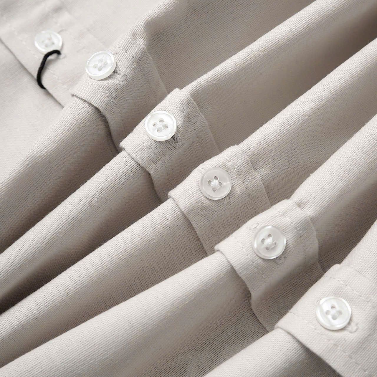  Áo Sơ Mi Linen Ngắn Tay Cổ Trụ 1851 