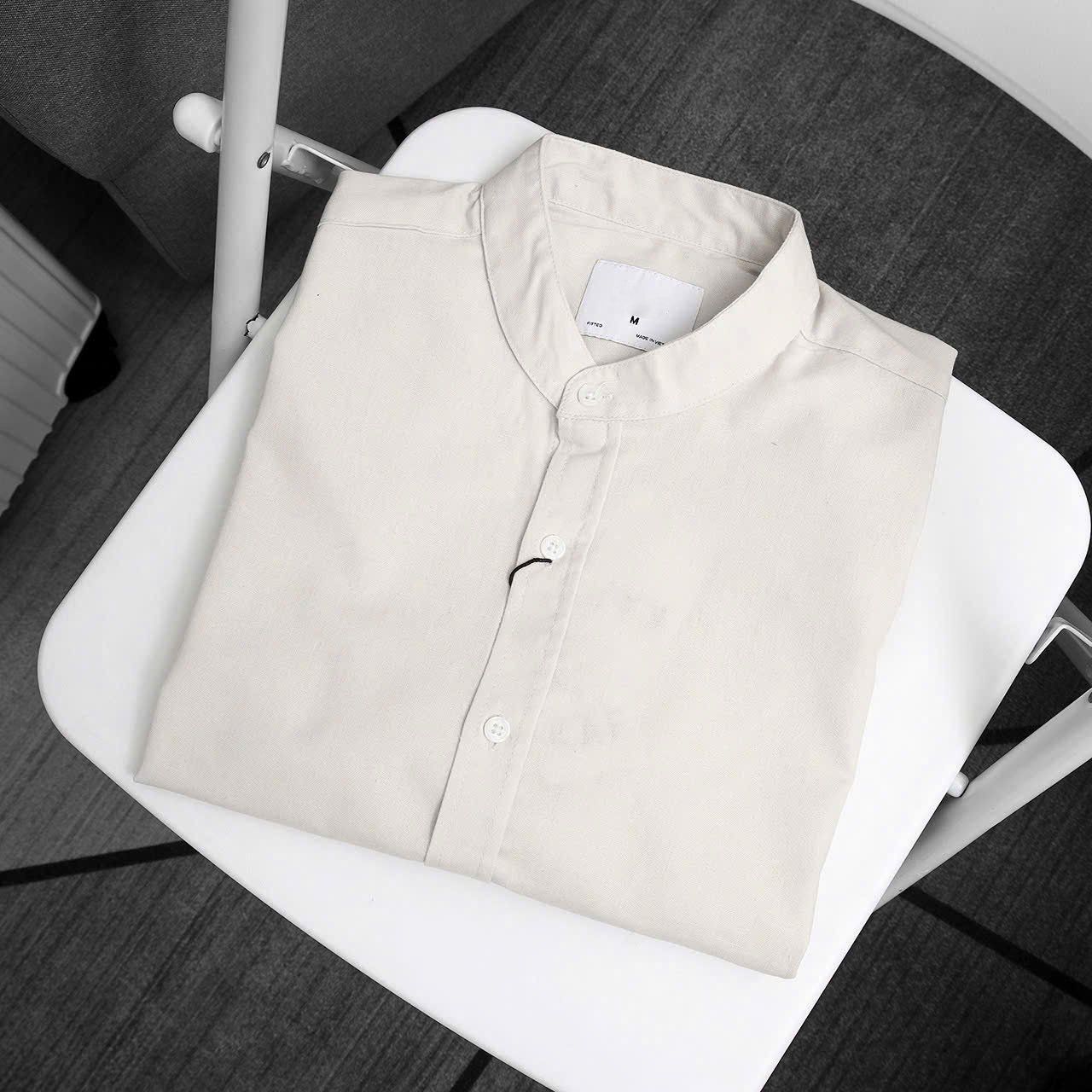  Áo Sơ Mi Linen Ngắn Tay Cổ Trụ 1851 