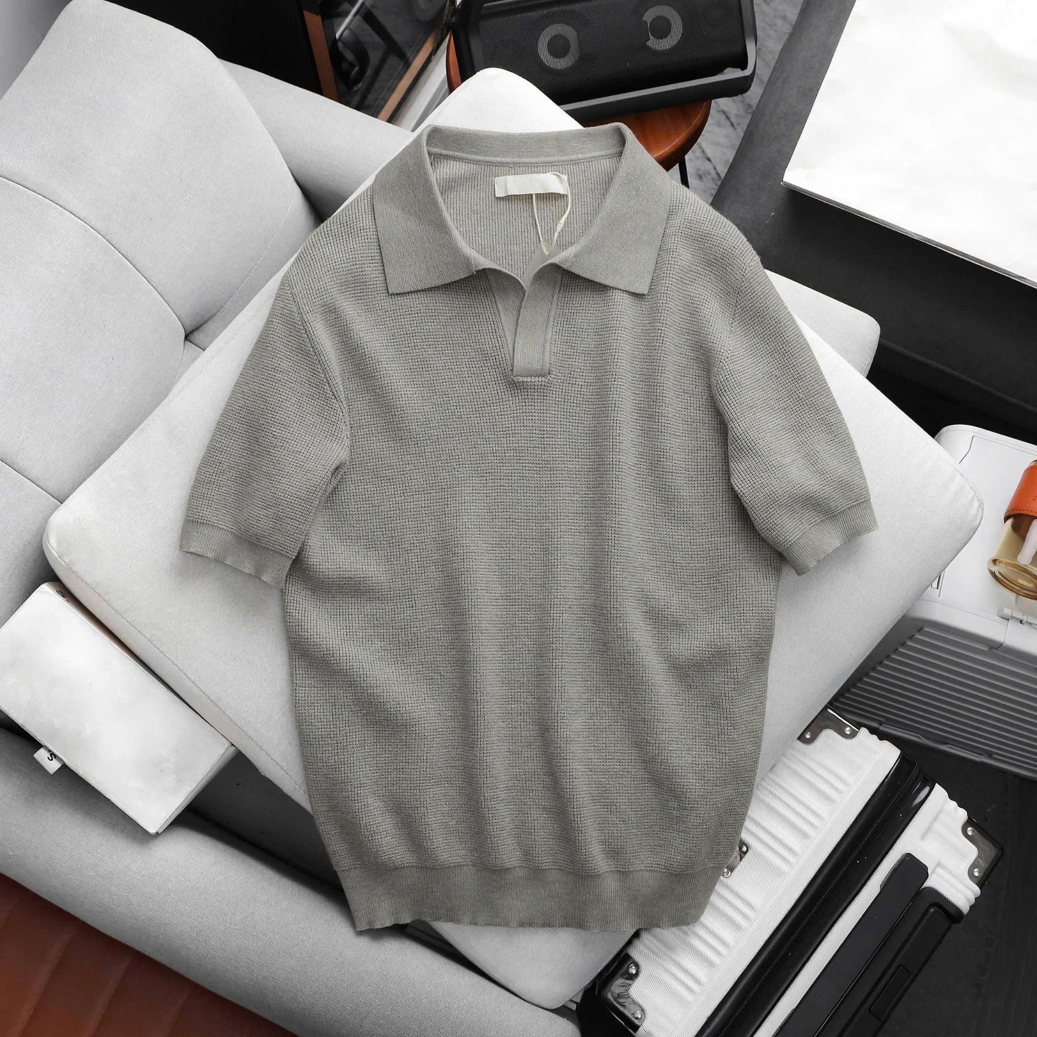 Áo POLO Viscose Cotton cổ V 1864
