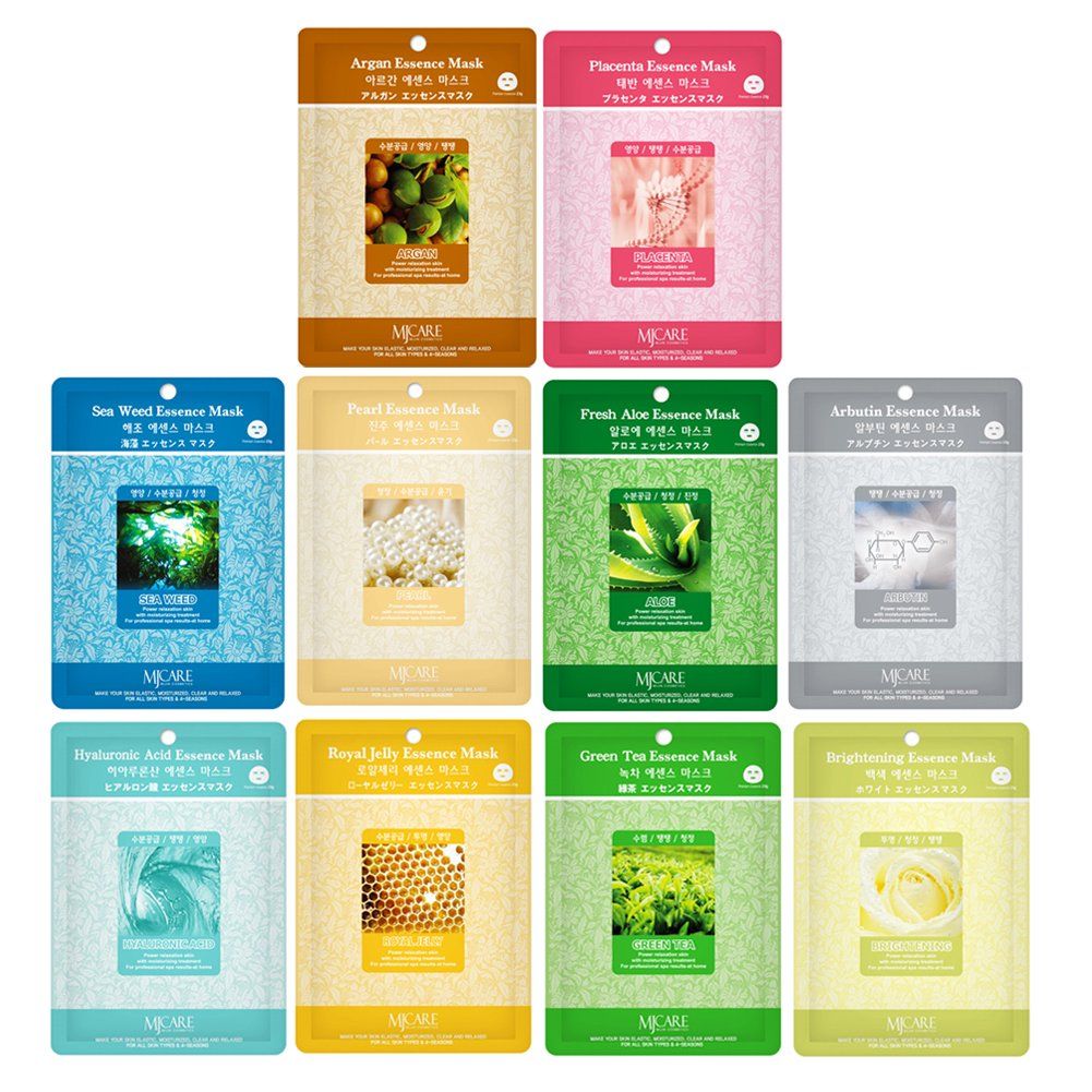  Mặt Nạ Giấy Dưỡng Da Hàn Quốc MJCARE The Elixir Beauty 40pcs Korean Essence Facial Mask Sheet, Moisture Face Mask Pack Skin Care  [Giao màu ngẫu nhiên] 