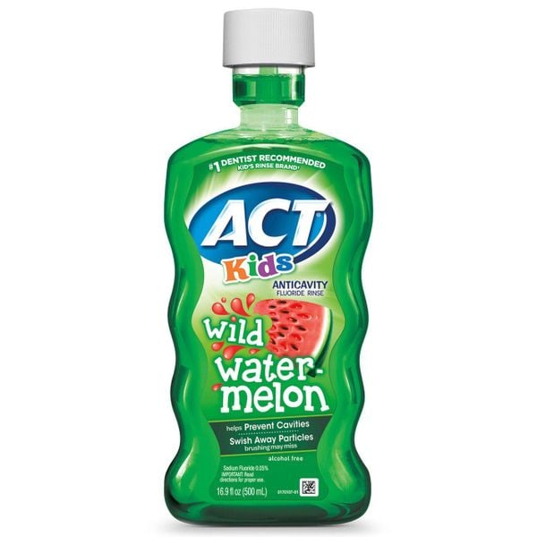  Nước Súc Miệng ACT Kids Anticavity Fluoride Rinse Dành Cho Trẻ Em - Nhãn Hiệu Được Các Nha Sĩ Mỹ Khuyên Dùng [Chai 500ml] 